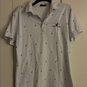 Nautica White Polo with Navy Accents